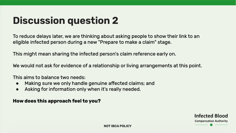 Slide about where documentation is asked for in the service