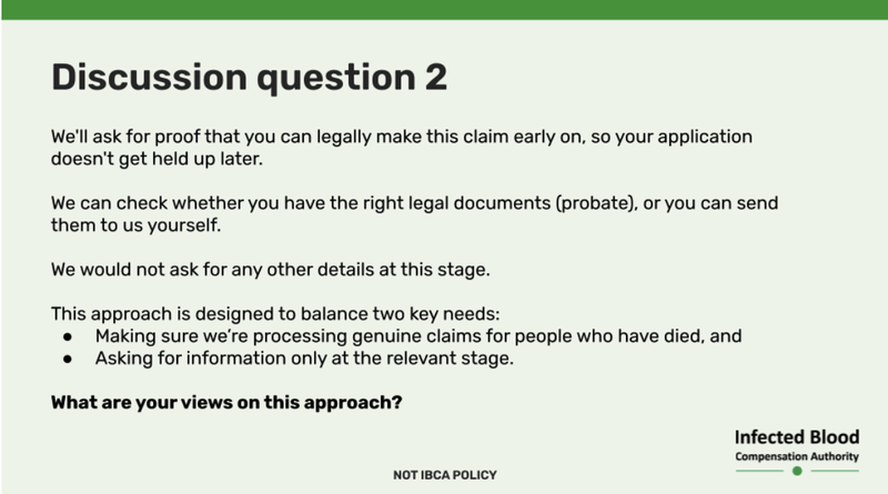Slide about a question on your views to our approach to asking for proof you can make a claim